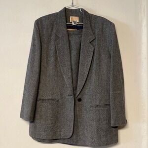 Vintage Pendleton Pure Wool Blue and White Skirt Suit Set made in‎ the US